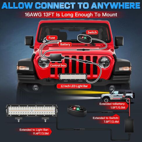 12In LED Light Bar Kit Amber White 6Mode Strobe Spot Flood Combo Triple Row Dual Color OffRoad LED Driving Work Fog Flashing Lights Bar with Memory Reset Function for ATV UTV SUV Trucks Pickup in Saudi Arabia