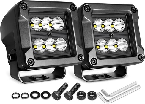 Flush Mount LED Pods, Nirider 2PCS 84W Bumper Lights 5 Inch Spot Beam Driving Light LED Light Bar Flush Work Light Off Road Lights for Truck SUV ATV UTV Boat in Saudi Arabia