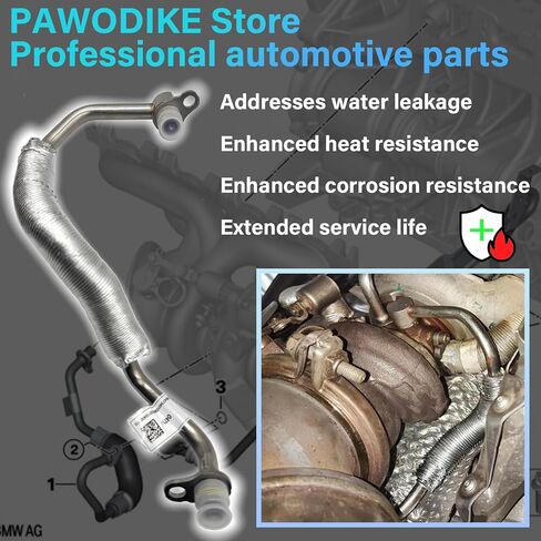 11538854734, Oem Part, B48 B46 Turbocharger Coolant Line, For 2016-2025 BMW 128i 230i 228i 330i 330e 430i 530i 530e 740e X3 X4 M235i M135i in Saudi Arabia