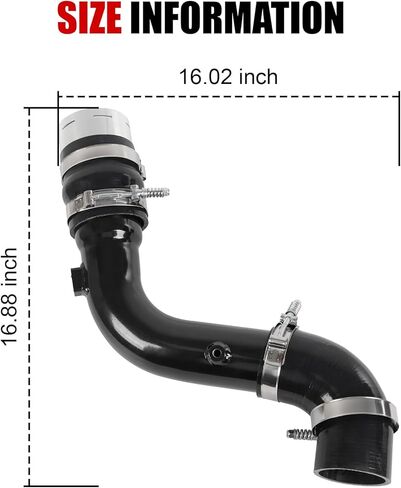 أنبوب شحن جانبي بارد لمنفذ المبرد الداخلي من Turbo متوافق مع Ford Power Stroke 2017-2024 6.7L لاستبدال HC3Z-6F073-A/B، PC3Z-6F073-B (أسود) in Kuwait