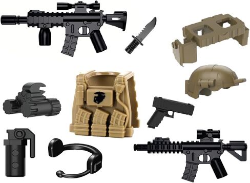 Battle Brick Battle Bag Marine Weapons Pack Compatible with LEGO® Minifigs in Kuwait