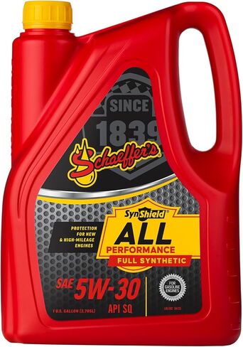 شركة شيفر للتصنيع 6530-006S SynShield زيت محرك بنزين صناعي كامل الأداء 5W-30 للمحركات الجديدة والعالية الأميال، زجاجة سعة 1 جالون in Kuwait