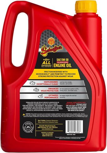 شركة شيفر للتصنيع 6530-006S SynShield زيت محرك بنزين صناعي كامل الأداء 5W-30 للمحركات الجديدة والعالية الأميال، زجاجة سعة 1 جالون in Kuwait