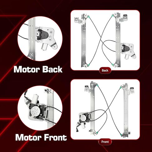 Rear Right Window Regulator with Motor Assembly 2 Pins for 2000-2007 Chevy Silverado/Tahoe/Suburban/Avalanche 1500 2500 3500, for Cadillac Escalade, for GMC Yukon XL/Sierra, Replaces 741-579 in Saudi Arabia