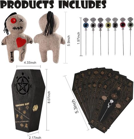 Voodoo Doll Kit,Stress Relief Toy Gifts for Women,Funny Creepy Dolls Witch Decor,Horror Witchcraft Voodoo Dolls Watch Over You,Dammit Pranks Doll Kit Gag Gift for Coworker,Office,Graduation in Saudi Arabia
