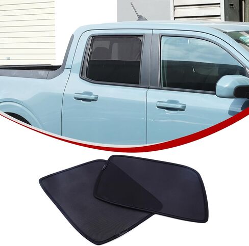 مظلة النافذة الخلفية للسيارة متوافقة مع Ford Maverick 2022 2023 2024 2025 2026، ظلال شبكية للنافذة الخلفية لكتل ​​السيارة من الحرارة والأشعة فوق البنفسجية للحماية من الوهج، قطعتان، أسود in Kuwait