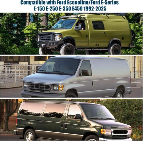 مظلة شمسية للنافذة الأمامية مخصصة لسيارة Ford Econoline/E-Series E-150 E-250 E-350 E450 1992-2025، قطعتان من واقي الشمس للنافذة القابلة للطي للنوافذ الجانبية تعكس حماية الخصوصية من الأشعة فوق البنفسجية in Kuwait