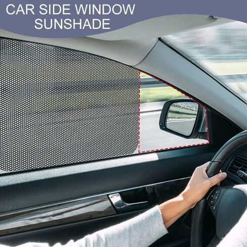 Car Side Window Sunshade, Car Sunshade Static Cling Film Stickers, Block UV Rays Car Privacy Protector, Universal Reuseable Washable Sun Shade Film Accessories for Most Cars Trucks SUVs in Kuwait