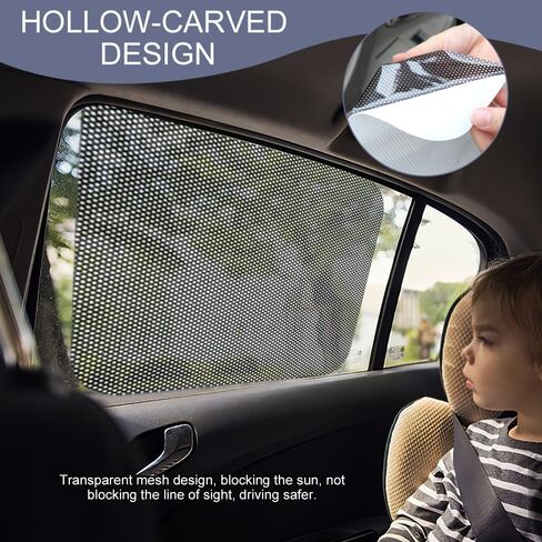 Car Side Window Sunshade, Car Sunshade Static Cling Film Stickers, Block UV Rays Car Privacy Protector, Universal Reuseable Washable Sun Shade Film Accessories for Most Cars Trucks SUVs in Kuwait