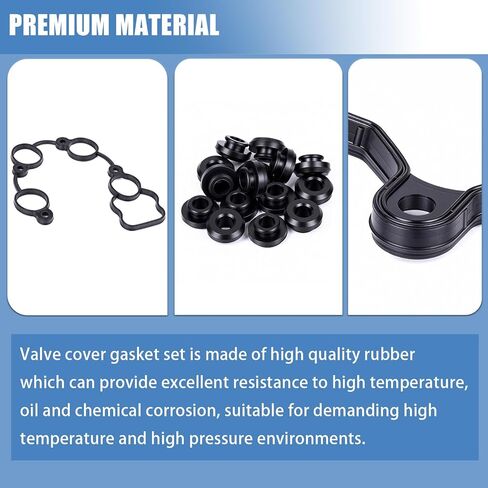 Sorello Engine Valve Cover Gasket Set Compatible with Chevrolet Cobalt Malibu for Pontiac G5 G6 Solstice for Saturn Aura Ion Sky Vue for 2.4L L4 Engine - Replace VS50769R 12598014 in Kuwait
