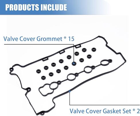 Sorello Engine Valve Cover Gasket Set Compatible with Chevrolet Cobalt Malibu for Pontiac G5 G6 Solstice for Saturn Aura Ion Sky Vue for 2.4L L4 Engine - Replace VS50769R 12598014 in Kuwait