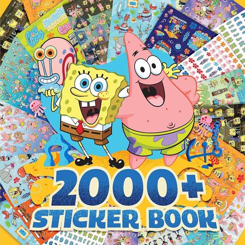 Horizon Group USA Sticker Book with Large and Small Sizes, Kids Stationary for Water Bottle, Notebooks, and Party Favors, 2000+, Spongebob Squarepants in Kuwait