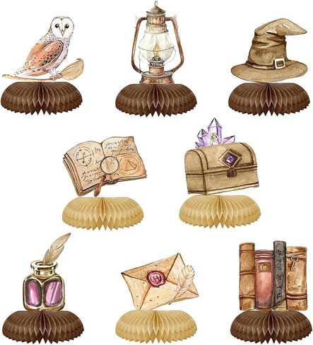 Magical Wizard Birthday Party Decorations Castle&Owl Honeycomb Table Centerpieces Magical Theme Party Decor for Birthday, Halloween in Saudi Arabia