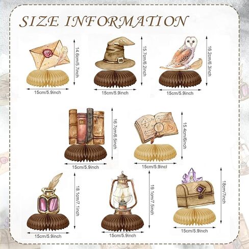 Magical Wizard Birthday Party Decorations Castle&Owl Honeycomb Table Centerpieces Magical Theme Party Decor for Birthday, Halloween in Saudi Arabia