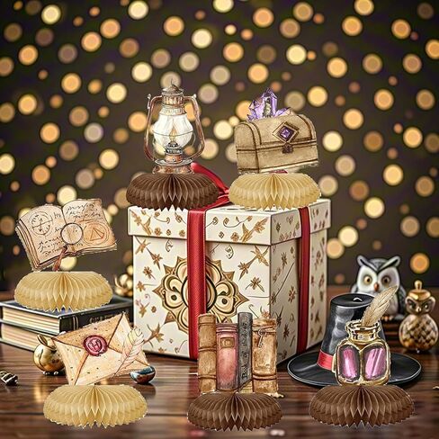 Magical Wizard Birthday Party Decorations Castle&Owl Honeycomb Table Centerpieces Magical Theme Party Decor for Birthday, Halloween in Saudi Arabia