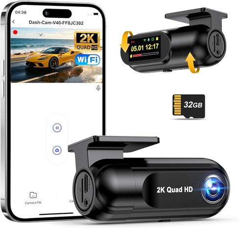 4K Dash Cam Front and Rear, WiFi Dash Cam with 64GB Card, 4K+1080P Dash Camera for Cars, Wireless WiFi Car Camera with App Control, 1.47" Screen DashCam with 24H Parking Monitor,G-Sensor in Saudi Arabia