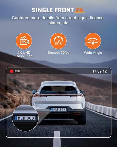 4K Dash Cam Front and Rear, WiFi Dash Cam with 64GB Card, 4K+1080P Dash Camera for Cars, Wireless WiFi Car Camera with App Control, 1.47" Screen DashCam with 24H Parking Monitor,G-Sensor in Saudi Arabia