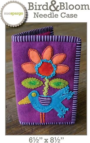 Bird & Bloom Needle Case pattern by Sue Spargo - Wool Applique Project, 6.5" x 8.5" in Kuwait