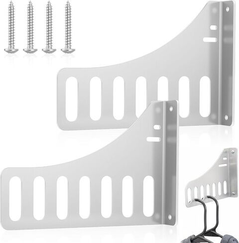 Blulu 2 Pcs Aluminum Wall Mount Clothing Hanger with 7 Hooks, Space-Saving Clothing Rack Including Pre-Drilling and Hardware Installation for Laundry Room Enclosed Trailers Garage Storage Organizer in Kuwait