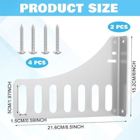 Blulu 2 Pcs Aluminum Wall Mount Clothing Hanger with 7 Hooks, Space-Saving Clothing Rack Including Pre-Drilling and Hardware Installation for Laundry Room Enclosed Trailers Garage Storage Organizer in Kuwait