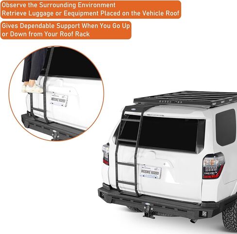 Hooke Road 4Runner Rear Hatch Ladder for Toyota 4Runner 2010-2024 5th Gen, 4-Step Tailgate Trunk Roof Access Pedals, 260 Lbs Load Capacity in Kuwait