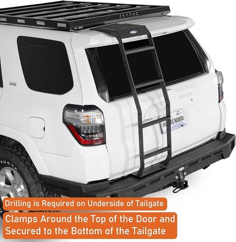 Hooke Road 4Runner Rear Hatch Ladder for Toyota 4Runner 2010-2024 5th Gen, 4-Step Tailgate Trunk Roof Access Pedals, 260 Lbs Load Capacity in Kuwait
