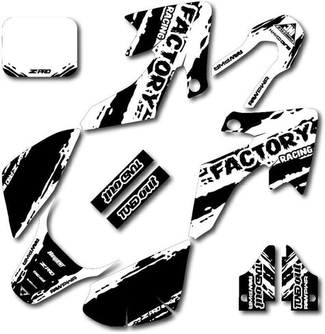 Black White Slick Racing Graphics Compatible with 04-12 CRF50 CRF 50 Decal kit Dirt Bike in Kuwait