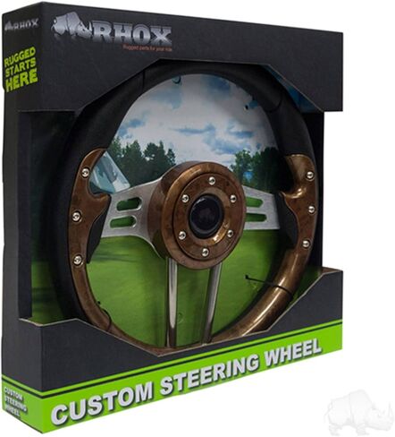 Steering Wheel, Aviator 4 Woodgrain Grip/Brushed Aluminum Spokes 13" Diameter in Kuwait