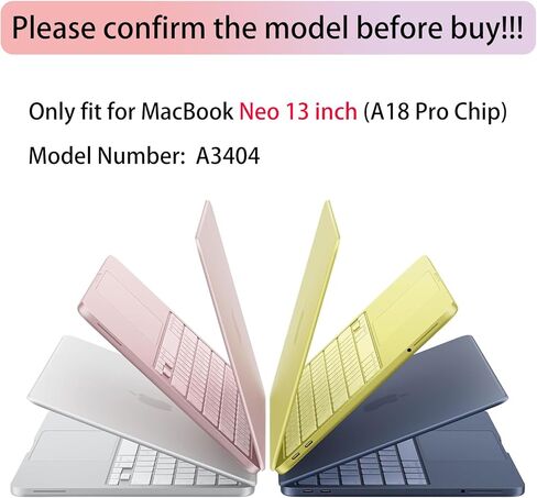Teryeefi Gltter Case for MacBook Neo 13 inch Case 2026 (A18 Pro) Model A3404, Slim Protective Hard Shell Cover & Keyboard Cover & Type C Adapter - Sparkly Rose Pink in Saudi Arabia