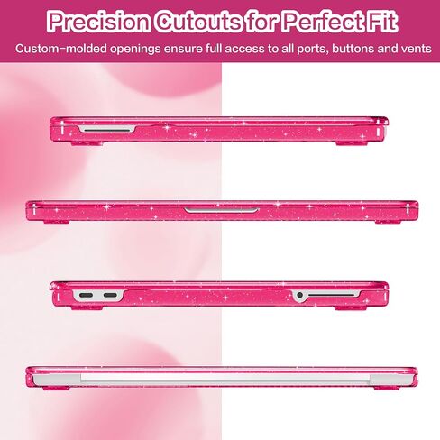 Teryeefi Gltter Case for MacBook Neo 13 inch Case 2026 (A18 Pro) Model A3404, Slim Protective Hard Shell Cover & Keyboard Cover & Type C Adapter - Sparkly Rose Pink in Saudi Arabia
