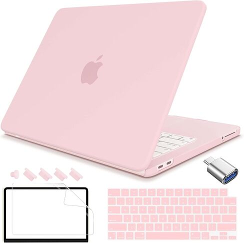 Teryeefi Gltter Case for MacBook Neo 13 inch Case 2026 (A18 Pro) Model A3404, Slim Protective Hard Shell Cover & Keyboard Cover & Type C Adapter - Sparkly Rose Pink in Saudi Arabia