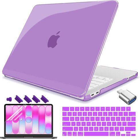 Teryeefi Gltter Case for MacBook Neo 13 inch Case 2026 (A18 Pro) Model A3404, Slim Protective Hard Shell Cover & Keyboard Cover & Type C Adapter - Sparkly Rose Pink in Saudi Arabia