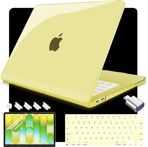 Teryeefi Gltter Case for MacBook Neo 13 inch Case 2026 (A18 Pro) Model A3404, Slim Protective Hard Shell Cover & Keyboard Cover & Type C Adapter - Sparkly Rose Pink in Saudi Arabia