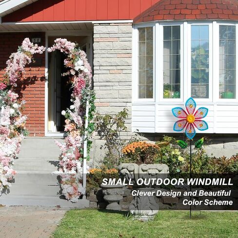Metal Wind Spinners for Garden Decor - Outdoor Windmill Sculptures, Durable Yard Art ​Wind Spinners Metal Wind Spinner for Patio Lawn Ornament, Vibrant Red & Blue Garden Spinners Outdoor in Saudi Arabia
