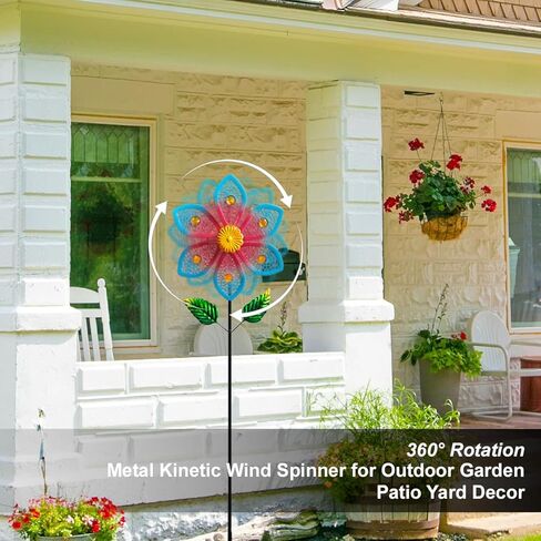Metal Wind Spinners for Garden Decor - Outdoor Windmill Sculptures, Durable Yard Art ​Wind Spinners Metal Wind Spinner for Patio Lawn Ornament, Vibrant Red & Blue Garden Spinners Outdoor in Saudi Arabia