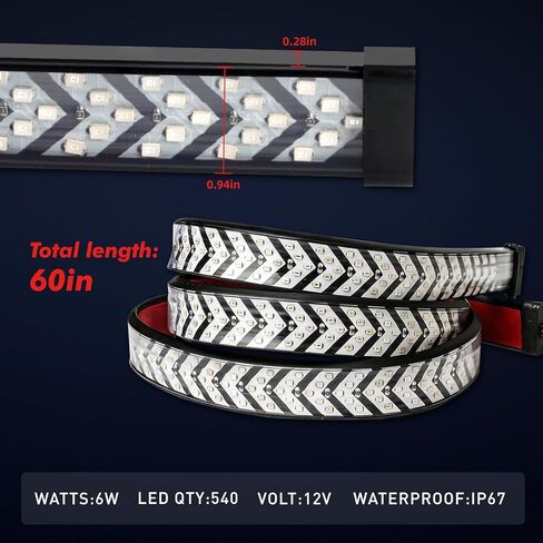 60-inch LED Tailgate Light Bar Strip,Turn Signals, Driving and Reversing Lights, Red & Amber Sequential Lighting，Strobe Tail Light Strips LED for Truck Van Pickup in Saudi Arabia