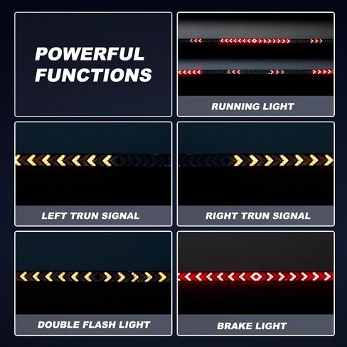 60-inch LED Tailgate Light Bar Strip,Turn Signals, Driving and Reversing Lights, Red & Amber Sequential Lighting，Strobe Tail Light Strips LED for Truck Van Pickup in Saudi Arabia