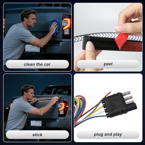 60-inch LED Tailgate Light Bar Strip,Turn Signals, Driving and Reversing Lights, Red & Amber Sequential Lighting，Strobe Tail Light Strips LED for Truck Van Pickup in Saudi Arabia