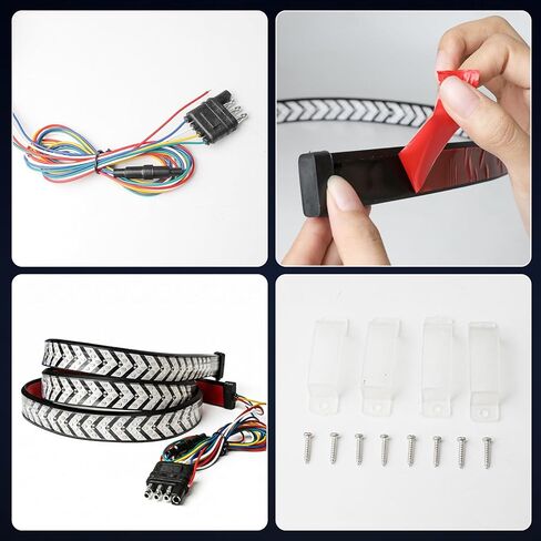 60-inch LED Tailgate Light Bar Strip,Turn Signals, Driving and Reversing Lights, Red & Amber Sequential Lighting，Strobe Tail Light Strips LED for Truck Van Pickup in Saudi Arabia