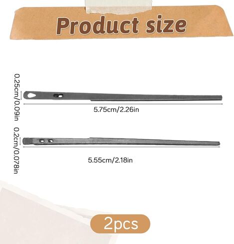 2 Pcs Metal Hole Leather Rope Woven Needles, Sewing Leather Needles, Single Prong Lacing Needle, Leather-Sewing Needle, Manual Lacing Threading Prong Steel-Needle for Leathering Craft (2 Styles) in Kuwait