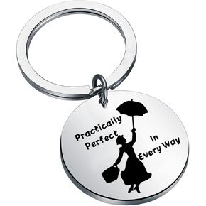 bobauna Mary Inspired Practically Perfect In Every Way Keychain Literature Quote Jewelry Inspirational Gift