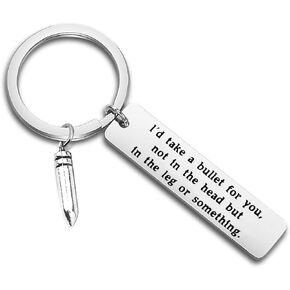 TGBJE Funny Friend Gift I’D Take a Bullet for You Keychain Friendship Jewelry Cheer Up Gift