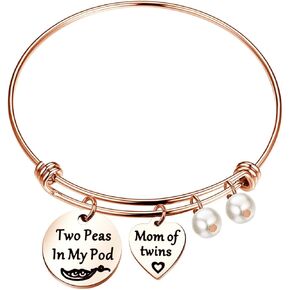 Parents of Twins Keychain Twin Mom Keychain Mom of Twins Gift