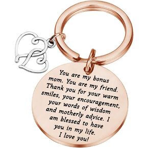 PLITI Step Mom Gift Mother's Day Gift for Mom Bonus Mom Stepmother Mother In Law Keychain