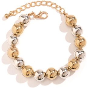 YBMYCM Chunky Big Gold Bead Choker Necklaces for Women Girls Gifts Jewelry
