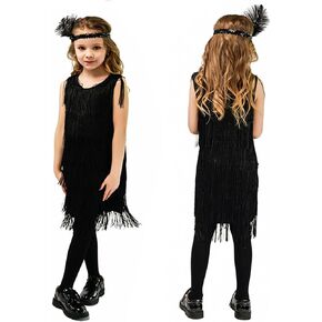 ABAFIP Girls 1920s Flapper Dress Fringe Tassel 20s Party Halloween Concert Festival Outfits