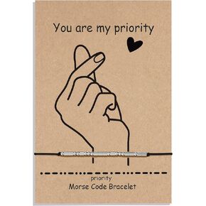 PRCOLUX Morse Code Bracelet Funny Gifts for Friends Lover Mom Sister, Sign language Meaningful Jewelry Present Inspirational Gifts for Her Him