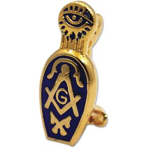 Widow's Slipper Masonic Lapel Pin - [Gold & Blue][5/8'' Tall]