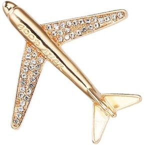 Airplane Brooch Pin for Women Men Crystal Aircraft Lapel Pin Plane Safty Pin for Clothing Hat Bag Badges