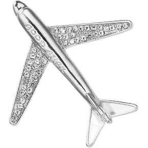 Airplane Brooch Pin for Women Men Crystal Aircraft Lapel Pin Plane Safty Pin for Clothing Hat Bag Badges in Kuwait